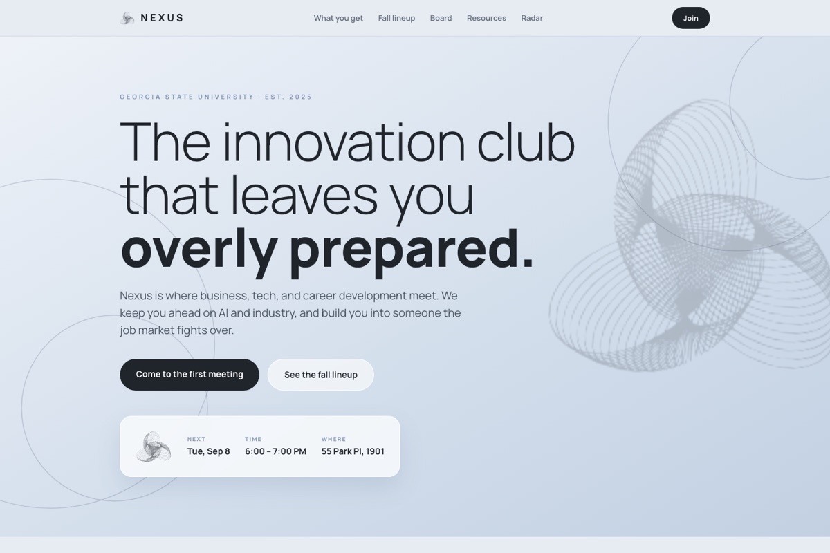 Nexus — a live site and event platform built by Stackd